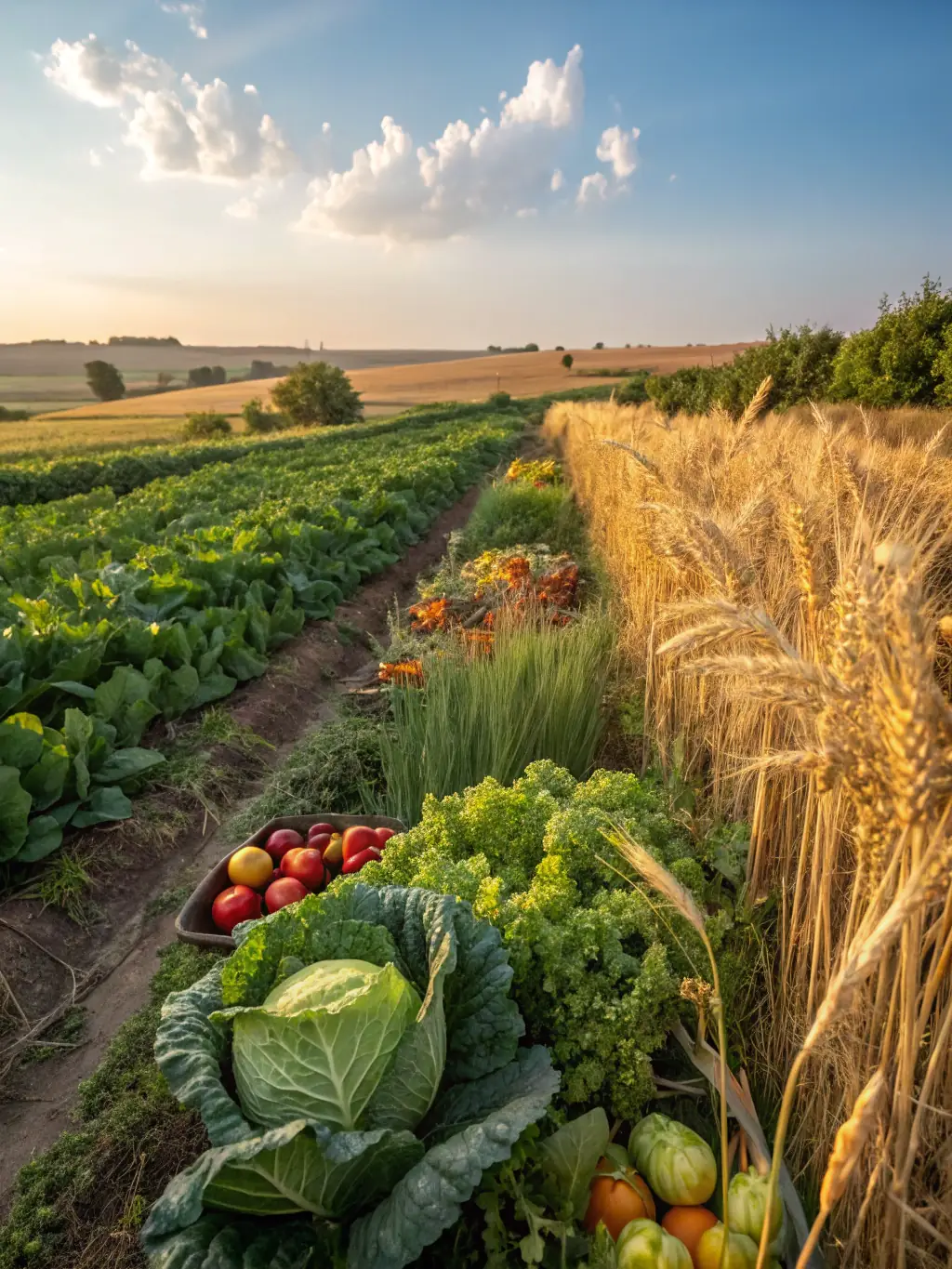 A vibrant image of a field of genetically modified crops, showcasing the role of biotechnology in enhancing food production and sustainability. The image is for the 'Agricultural Biotechnology' feature.